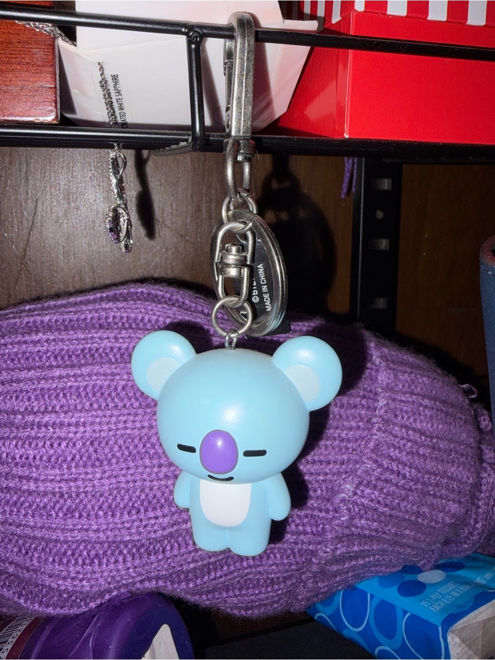 Blue Koala Keychain Charm Key & Card Holder Accessory
